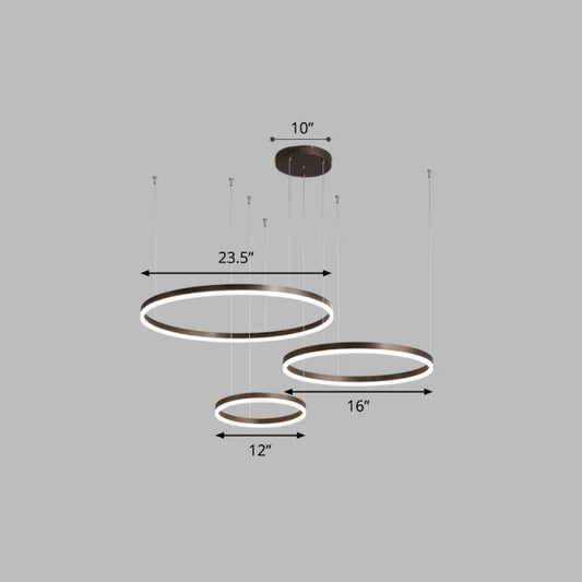 Sleek Aluminum LED Pendant Lamp: Stylish LED Chandelier for Living Room