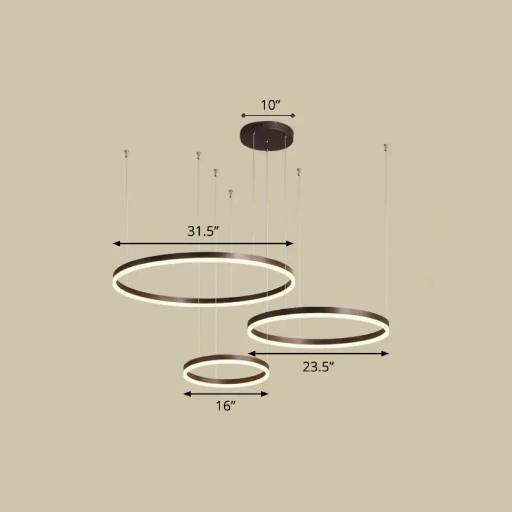 Sleek Aluminum LED Pendant Lamp: Stylish LED Chandelier for Living Room