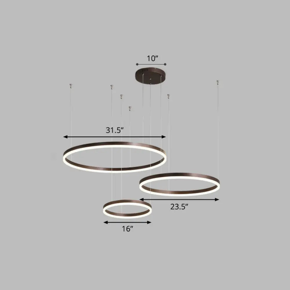 Sleek Aluminum LED Pendant Lamp: Stylish LED Chandelier for Living Room