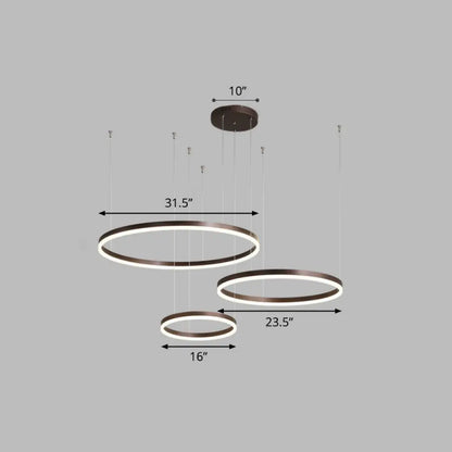 Sleek Aluminum LED Pendant Lamp: Stylish LED Chandelier for Living Room