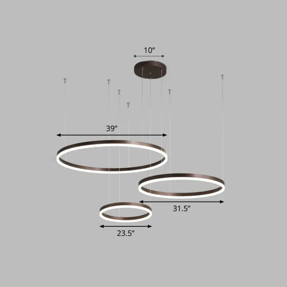 Sleek Aluminum LED Pendant Lamp: Stylish LED Chandelier for Living Room