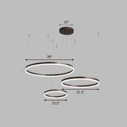 Sleek Aluminum LED Pendant Lamp: Stylish LED Chandelier for Living Room