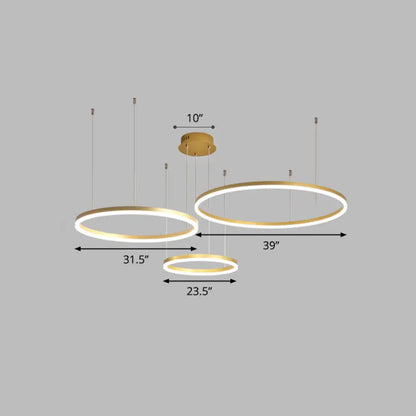 Sleek Aluminum LED Pendant Lamp: Stylish LED Chandelier for Living Room