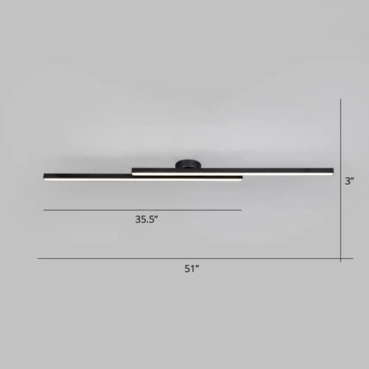 DecorBites™ DecorBites™ Sleek Aluminum Line Art Semi Mount LED Ceiling Light - Minimalist Metal Flush Fixture for Bedroom