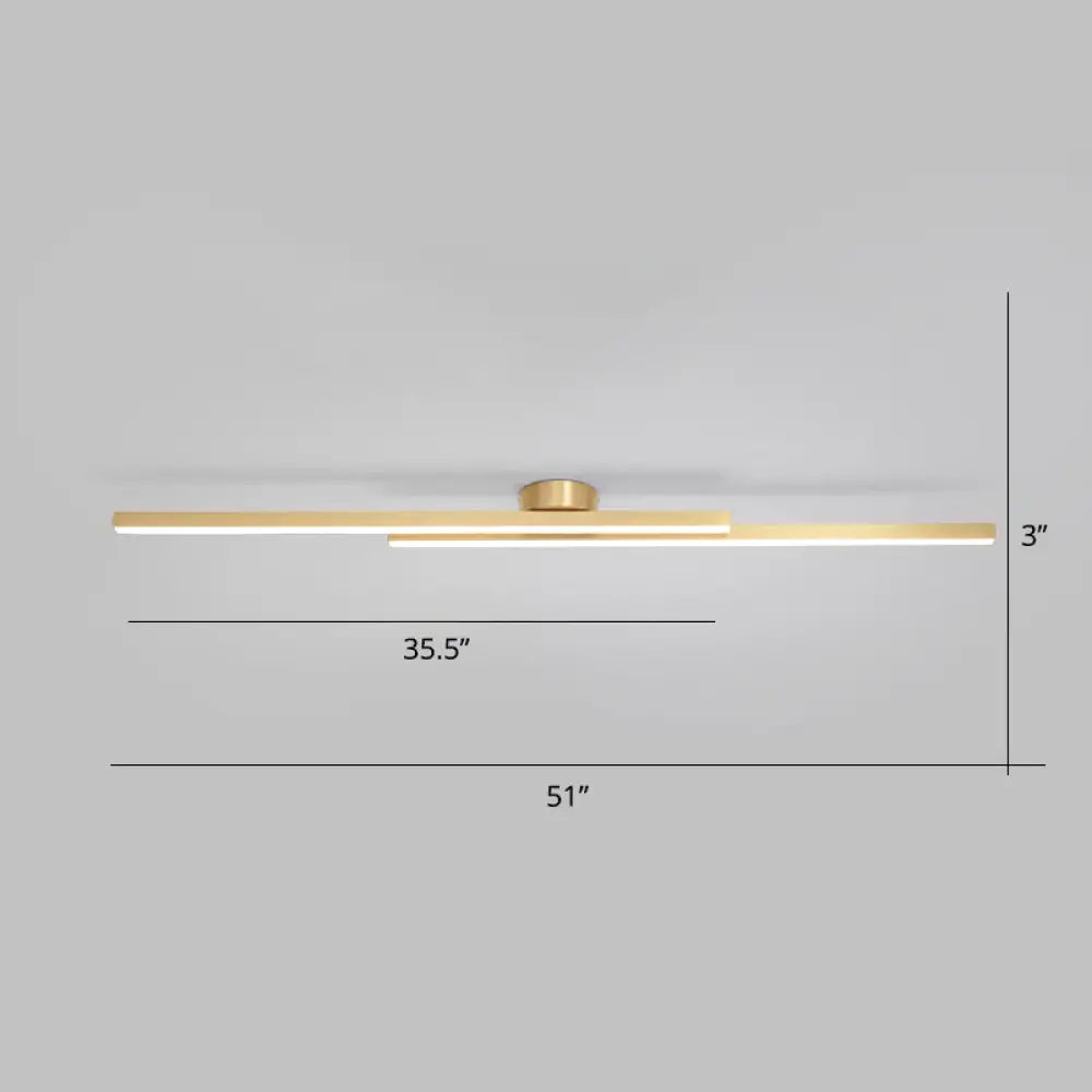 DecorBites™ DecorBites™ Sleek Aluminum Line Art Semi Mount LED Ceiling Light - Minimalist Metal Flush Fixture for Bedroom