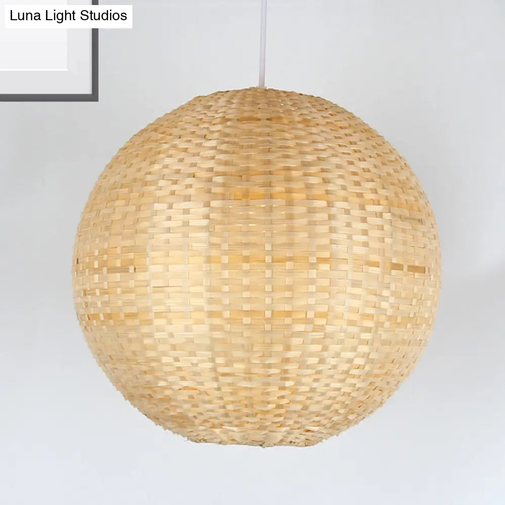 Sleek Bamboo Sphere Pendant Light Kit - 16"/19.5" Wide