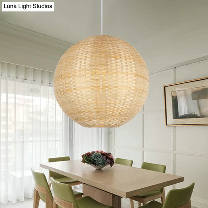 Sleek Bamboo Sphere Pendant Light Kit - 16"/19.5" Wide