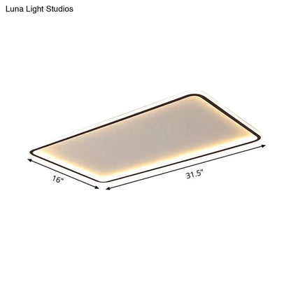 DecorBites™ DecorBites™ Sleek Black Acrylic LED Ceiling Light - Ultra-Thin Panel, Simplicity Flush Mounted for Living Room