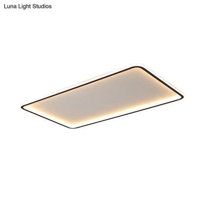 DecorBites™ DecorBites™ Sleek Black Acrylic LED Ceiling Light - Ultra-Thin Panel, Simplicity Flush Mounted for Living Room