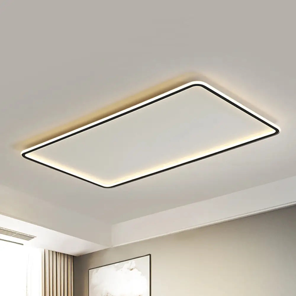 DecorBites™ DecorBites™ Sleek Black Acrylic LED Ceiling Light - Ultra-Thin Panel, Simplicity Flush Mounted for Living Room