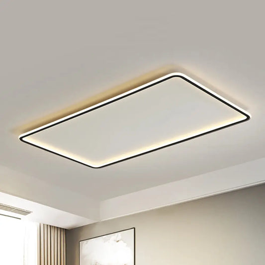 DecorBites™ DecorBites™ Sleek Black Acrylic LED Ceiling Light - Ultra-Thin Panel, Simplicity Flush Mounted for Living Room