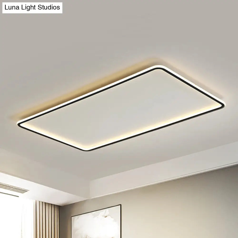 DecorBites™ DecorBites™ Sleek Black Acrylic LED Ceiling Light - Ultra-Thin Panel, Simplicity Flush Mounted for Living Room