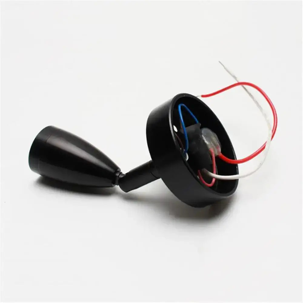 Black plastic ceiling led reading lamp with exposed red blue and white wires for rv and bedroom interior