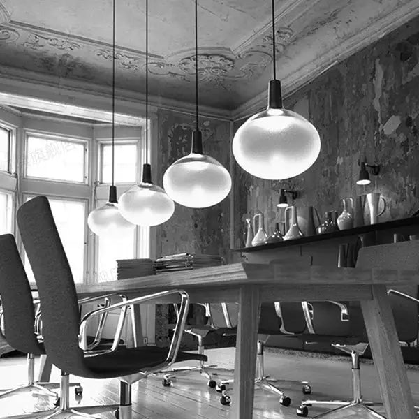 Sleek black and frosted glass cob led chandelier lighting hanging with metal fixtures for dining room decorbites 7-12w cob