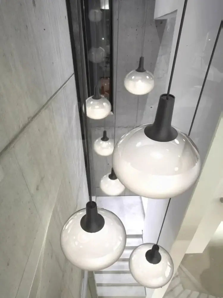 Modern white frosted glass cob led chandelier with black metal fixtures for elegant chandelier lighting hanging decorbites 7-12w cob