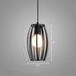 Sleek Black Geometric Iron Hanging Pendant Light Fixture - Simplicity with 1 Bulb for Corridors