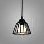 Sleek Black Geometric Iron Hanging Pendant Light Fixture - Simplicity with 1 Bulb for Corridors