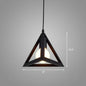 Sleek Black Geometric Iron Hanging Pendant Light Fixture - Simplicity with 1 Bulb for Corridors