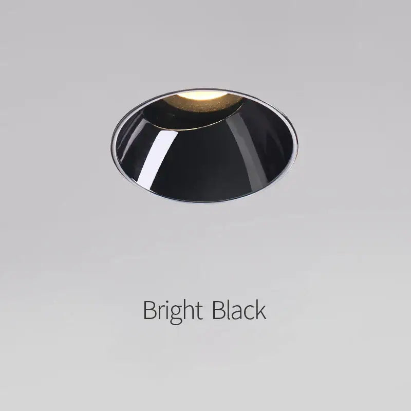 Sleek black glossy frameless led downlight with metallic trim for living room by decorbites led downlight