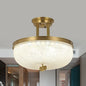 Sleek Black/Gold Traditionalist Bowl LED Ceiling Light Fixture - 12"/16" Width