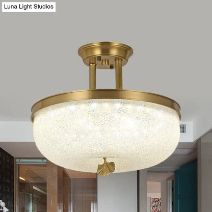 Sleek Black/Gold Traditionalist Bowl LED Ceiling Light Fixture - 12"/16" Width