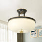 Sleek Black/Gold Traditionalist Bowl LED Ceiling Light Fixture - 12"/16" Width