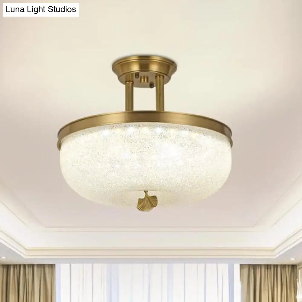 Sleek Black/Gold Traditionalist Bowl LED Ceiling Light Fixture - 12"/16" Width