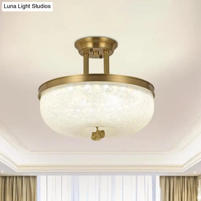 Sleek Black/Gold Traditionalist Bowl LED Ceiling Light Fixture - 12"/16" Width