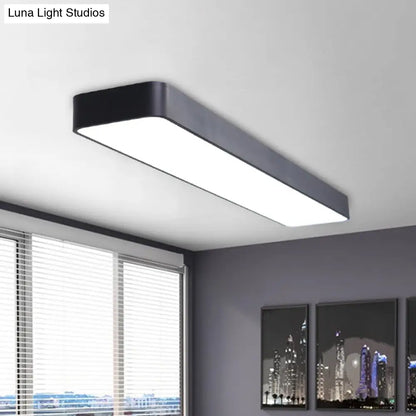 DecorBites™ DecorBites™ Sleek Black LED Ceiling Light: Contemporary Rectangular Aluminum Flush Mount for Offices