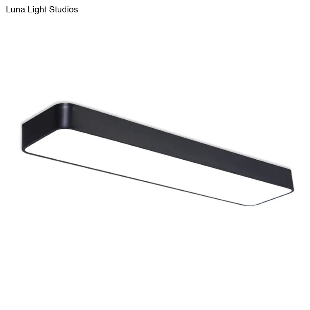 DecorBites™ DecorBites™ Sleek Black LED Ceiling Light: Contemporary Rectangular Aluminum Flush Mount for Offices