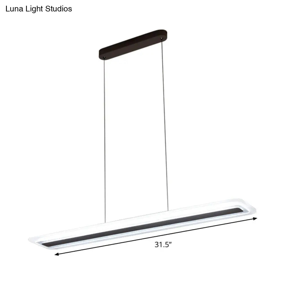 Lámpara de araña elegante con panel negro - Lámpara colgante LED acrílica con luz cálida/blanca, 16"/23.5"/31.5" de ancho