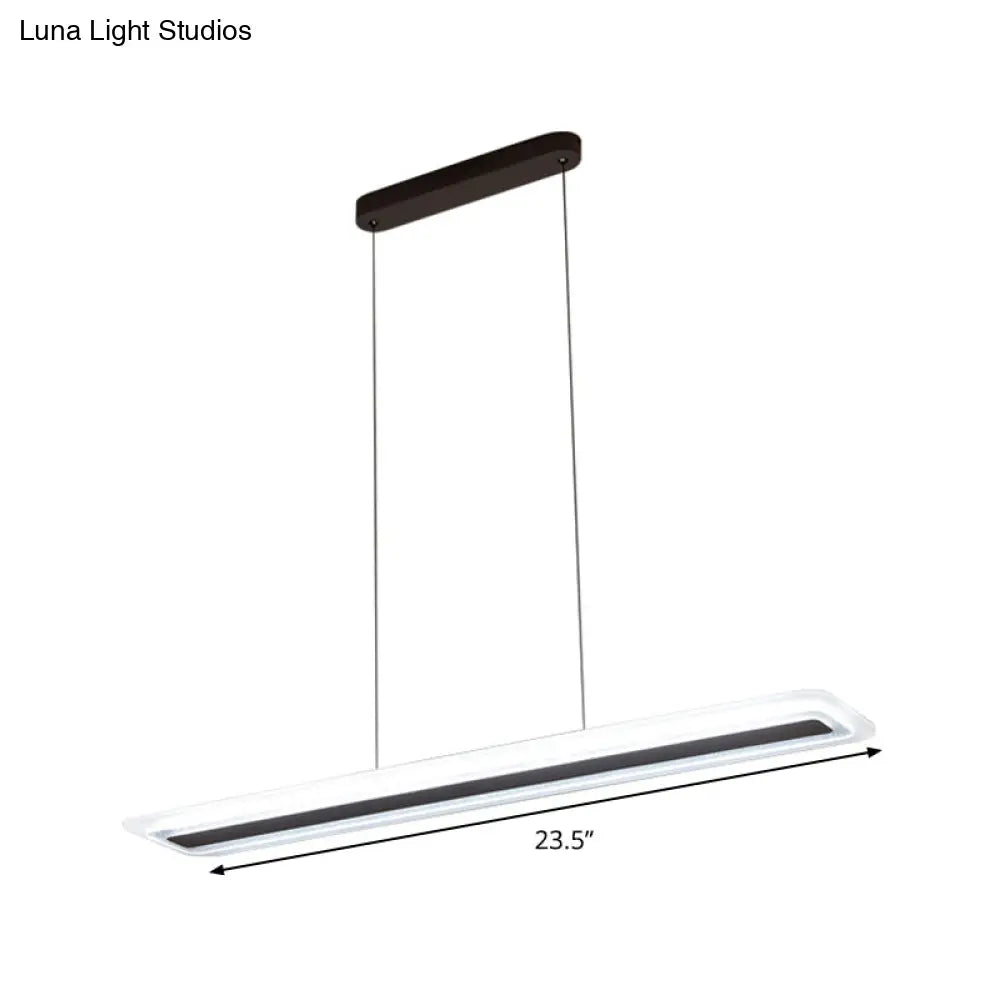 Lámpara de araña elegante con panel negro - Lámpara colgante LED acrílica con luz cálida/blanca, 16"/23.5"/31.5" de ancho