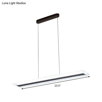 Lámpara de araña elegante con panel negro - Lámpara colgante LED acrílica con luz cálida/blanca, 16"/23.5"/31.5" de ancho
