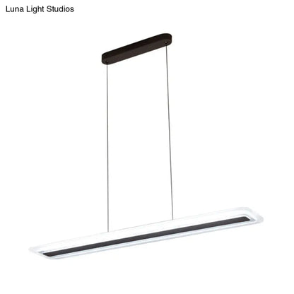 Lámpara de araña elegante con panel negro - Lámpara colgante LED acrílica con luz cálida/blanca, 16"/23.5"/31.5" de ancho