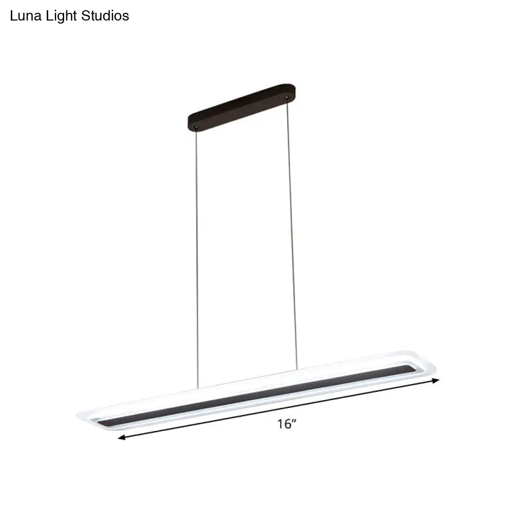 Lámpara de araña elegante con panel negro - Lámpara colgante LED acrílica con luz cálida/blanca, 16"/23.5"/31.5" de ancho