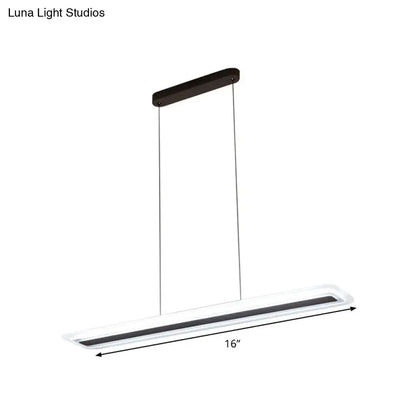 Lámpara de araña elegante con panel negro - Lámpara colgante LED acrílica con luz cálida/blanca, 16"/23.5"/31.5" de ancho