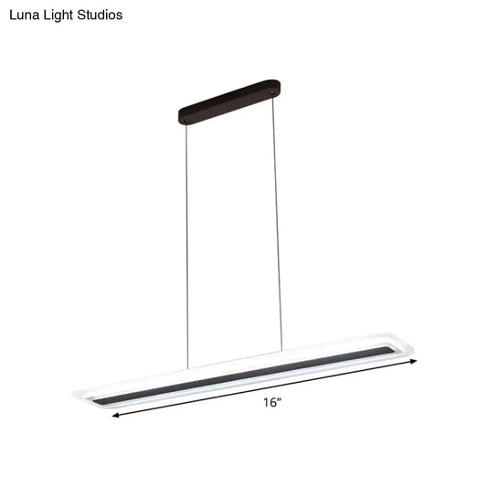 Lámpara de araña elegante con panel negro - Lámpara colgante LED acrílica con luz cálida/blanca, 16"/23.5"/31.5" de ancho