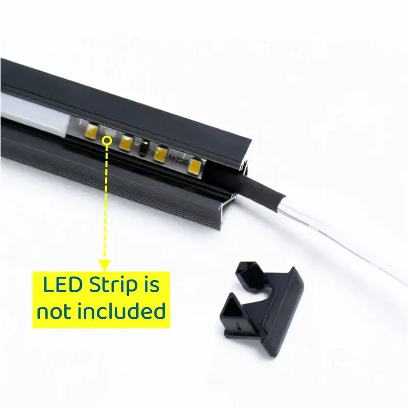 Sleek black led aluminum profile kitchen shelf lighting fixture with integrated mounting bracket in aluminum profile design