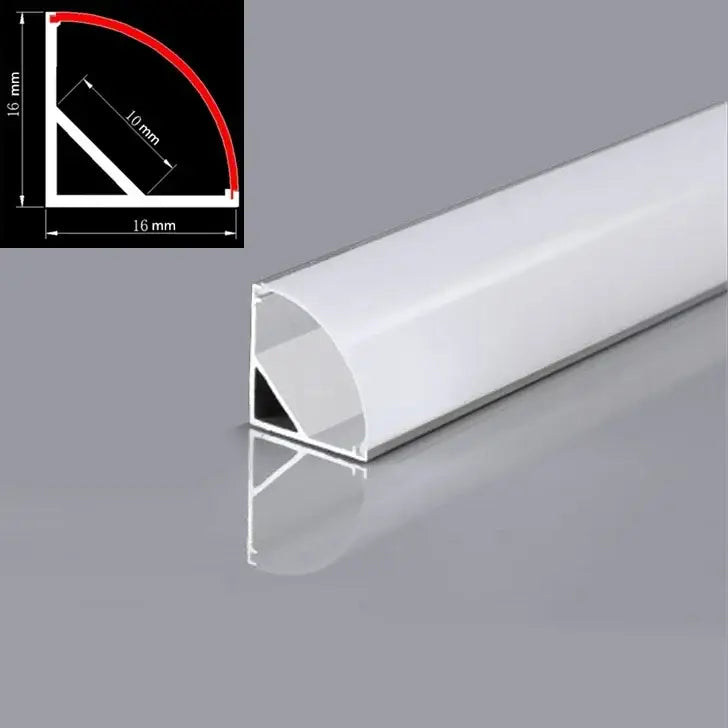 White 16mm wide led aluminum profile with sleek curved design and precise corners for decorbites black v led kitchen lighting