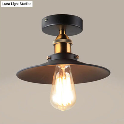 DecorBites™ DecorBites™ Sleek Black Single Dining Room Ceiling Light - Umbrella Semi Flush Mount