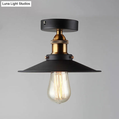DecorBites™ DecorBites™ Sleek Black Single Dining Room Ceiling Light - Umbrella Semi Flush Mount