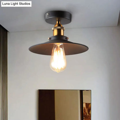 DecorBites™ DecorBites™ Sleek Black Single Dining Room Ceiling Light - Umbrella Semi Flush Mount