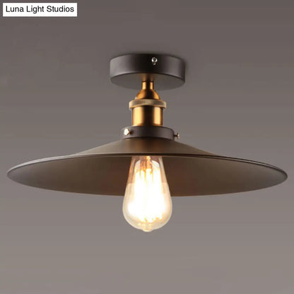 DecorBites™ DecorBites™ Sleek Black Single Dining Room Ceiling Light - Umbrella Semi Flush Mount