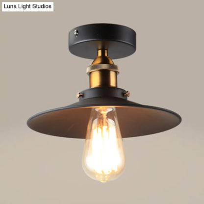 DecorBites™ DecorBites™ Sleek Black Single Dining Room Ceiling Light - Umbrella Semi Flush Mount
