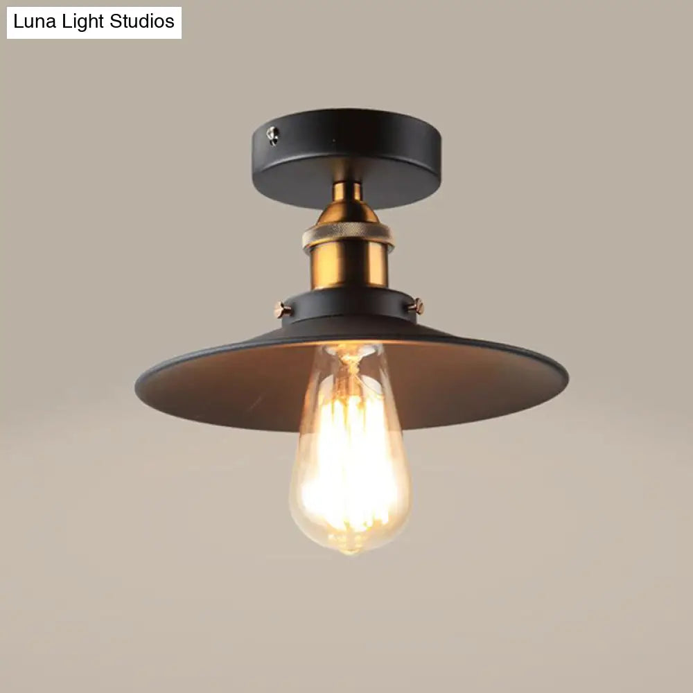 DecorBites™ DecorBites™ Sleek Black Tapered Iron Semi Mount Dining Room Ceiling Light - 1-Head