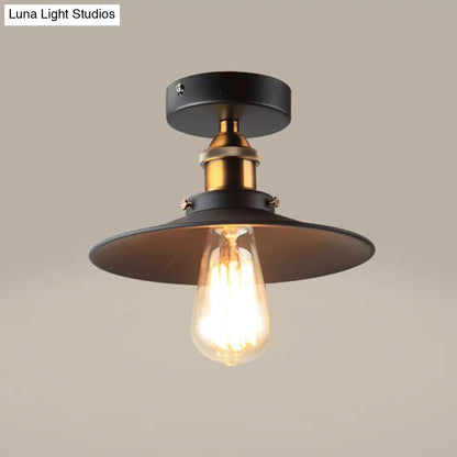 DecorBites™ DecorBites™ Sleek Black Tapered Iron Semi Mount Dining Room Ceiling Light - 1-Head