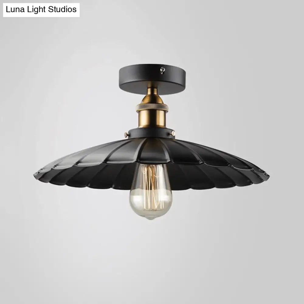 DecorBites™ DecorBites™ Sleek Black Tapered Iron Semi Mount Dining Room Ceiling Light - 1-Head