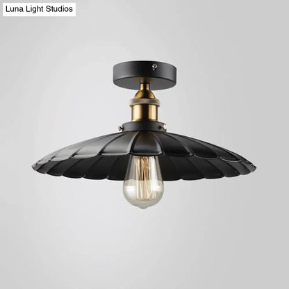 DecorBites™ DecorBites™ Sleek Black Tapered Iron Semi Mount Dining Room Ceiling Light - 1-Head