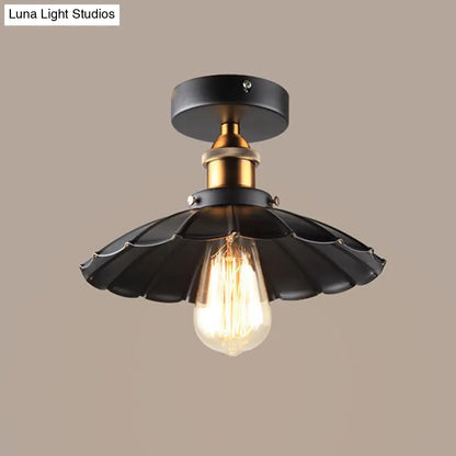 DecorBites™ DecorBites™ Sleek Black Tapered Iron Semi Mount Dining Room Ceiling Light - 1-Head