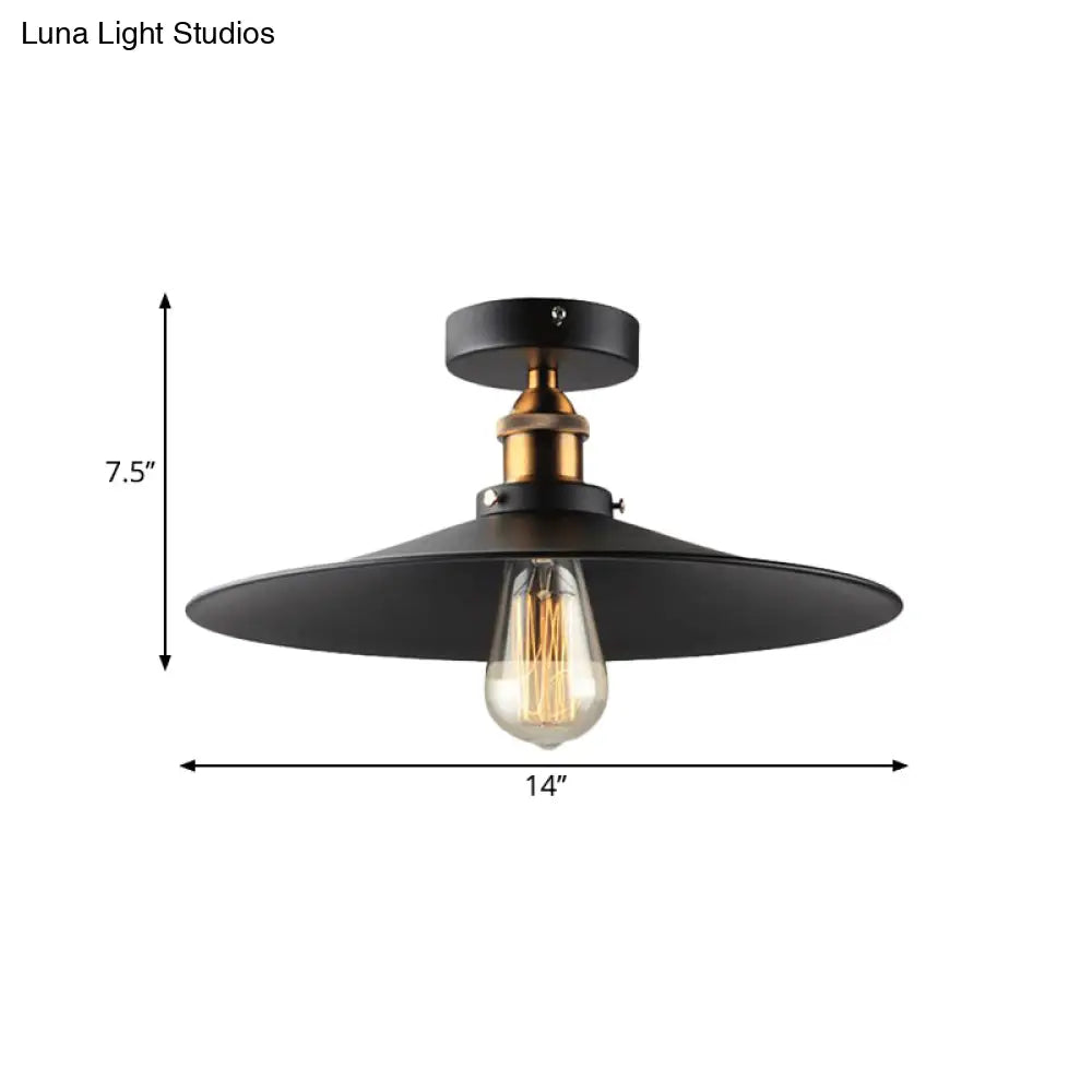 DecorBites™ DecorBites™ Sleek Black Tapered Iron Semi Mount Dining Room Ceiling Light - 1-Head